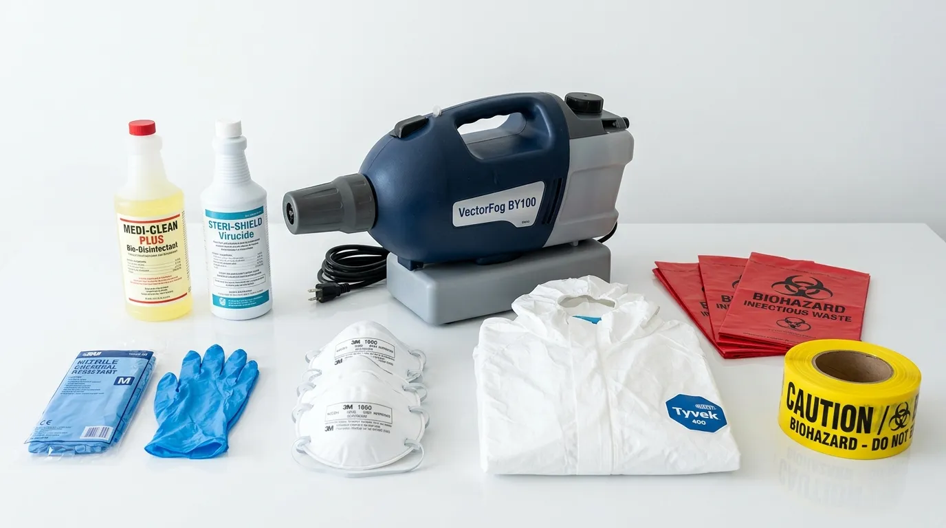 Professional biohazard remediation crew working in Havelock