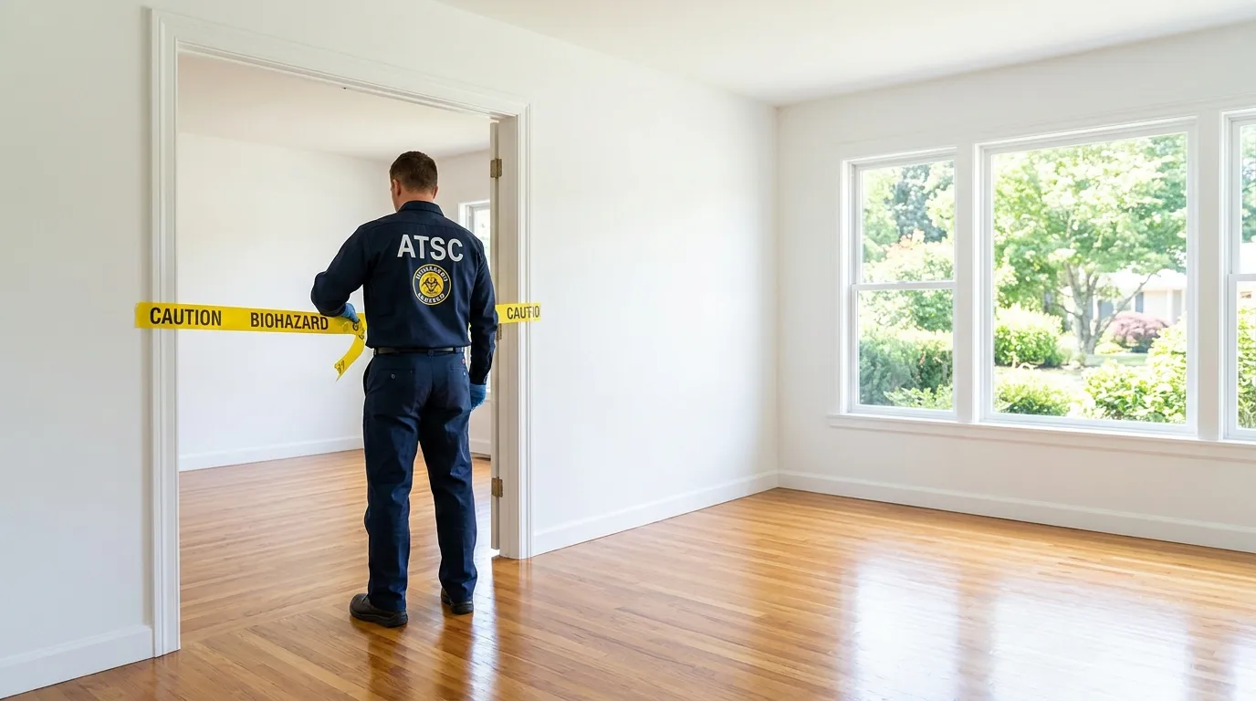 Certified biohazard cleanup crew performing Trauma Scene Cleanup in Havelock